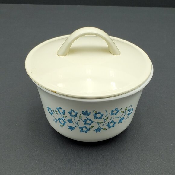 Corelle Blue Heather Creamer Sugar Bowl Corning Floral Blue Flowers Creamer Set - Picture 9 of 10